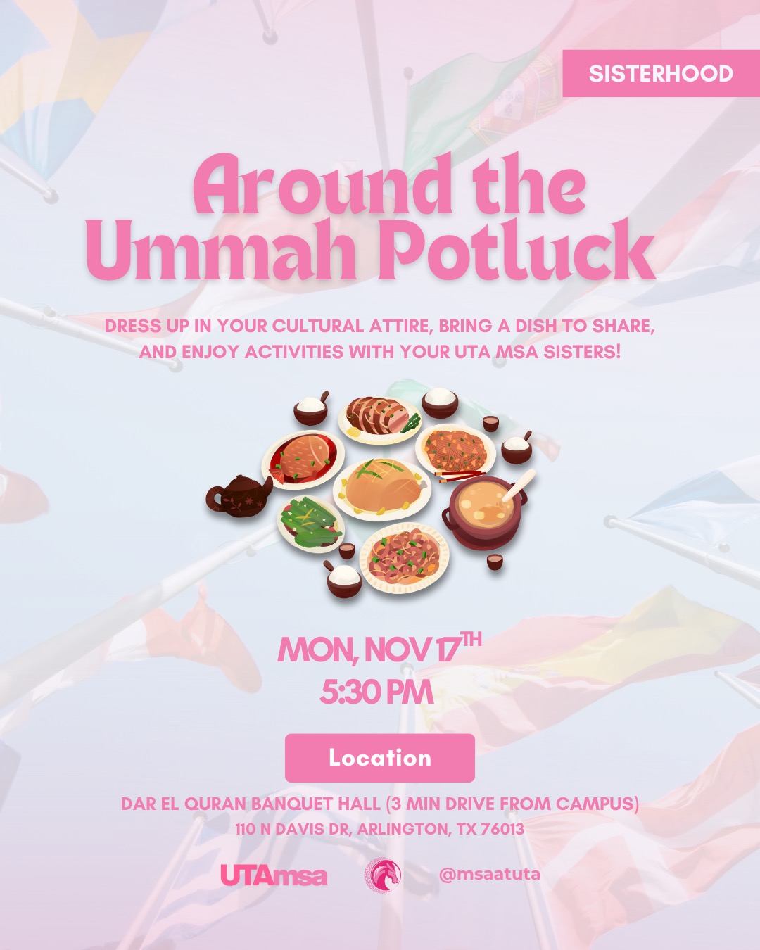 Around the Ummah Potluck Flyer