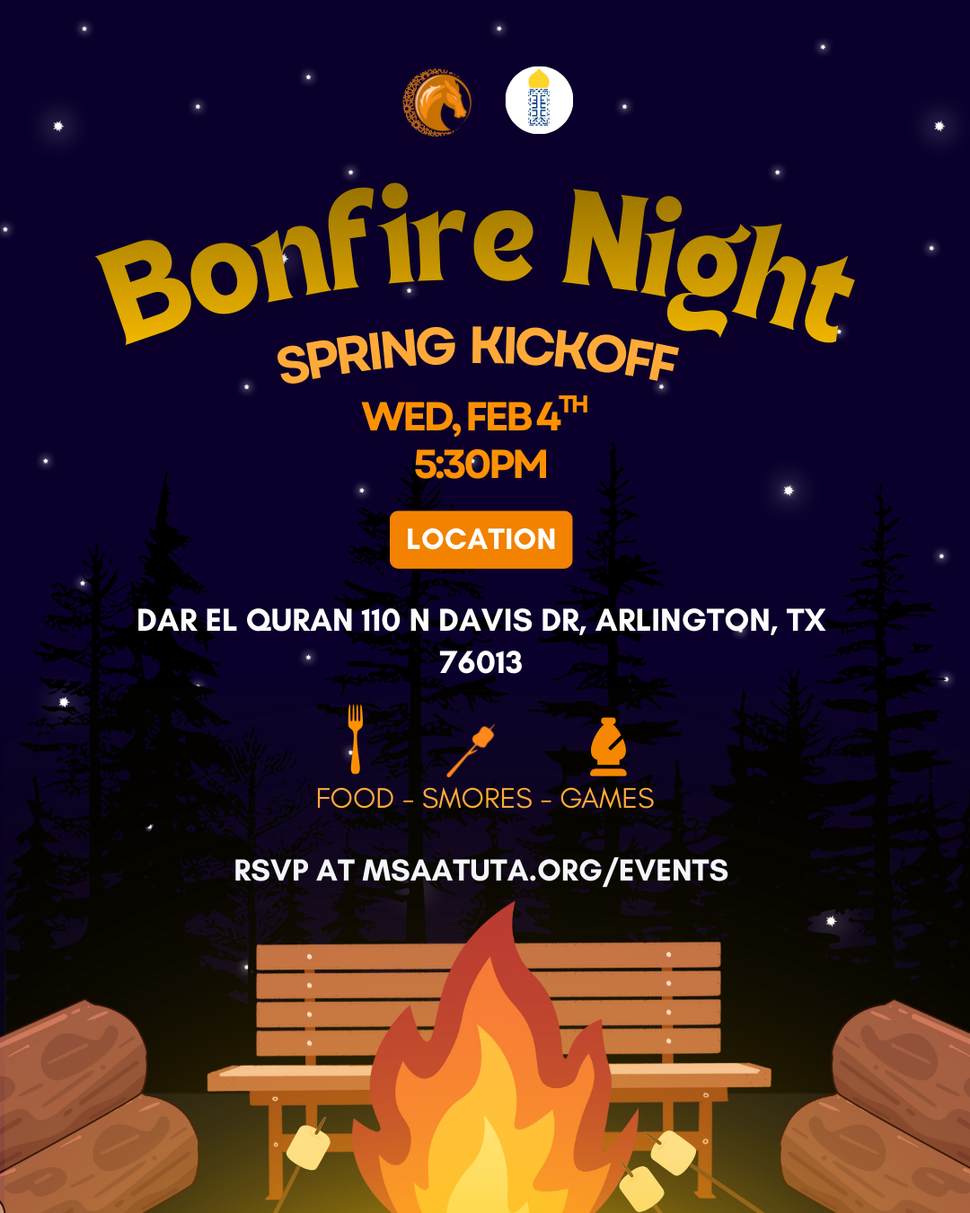 Bonfire Night Spring Kickoff Flyer