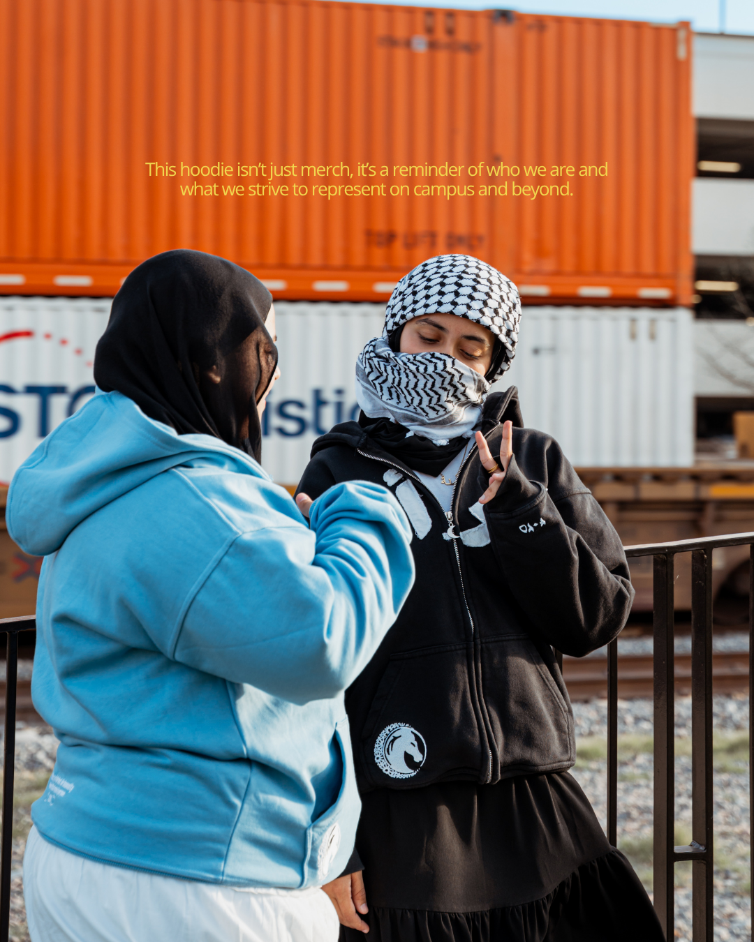 Lifestyle shot of the black MSA hoodie.